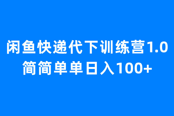 闲鱼快递代下训练营1.0，简简单单日入100+-天行资源库
