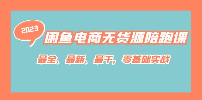 闲鱼电商无货源陪跑课，最全、最新、最干，零基础实战！-天行资源库