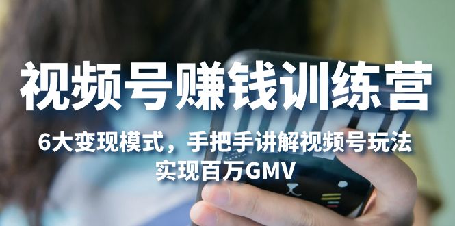 视频号赚钱训练营：6大变现模式，对平台的各项功能详细讲解，实现百万GMV-天行资源库