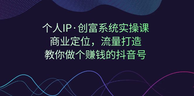 个人IP·创富系统实操课：商业定位，流量打造，教你做个赚钱的抖音号-天行资源库