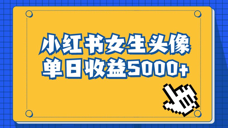 长期稳定项目,小红书女生头像号,最高单日收益5000+适合在家做的副业项目-天行资源库