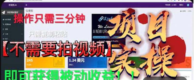 最新国外掘金项目 不需要拍视频 即可获得被动收益 只需操作3分钟实现躺赚-天行资源库