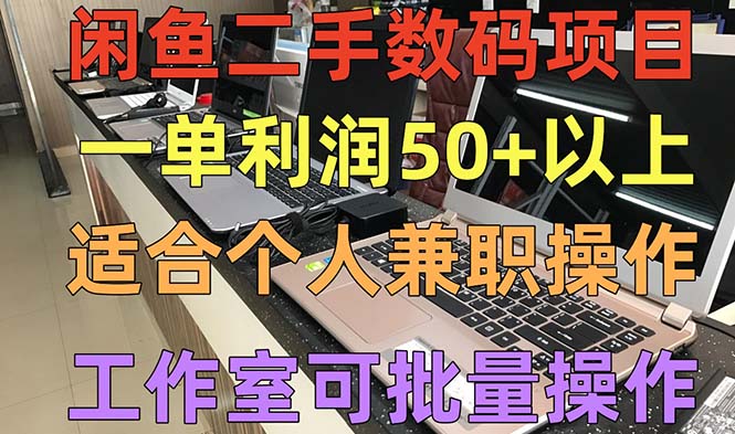闲鱼二手数码项目，个人副业低保收入一单50+以上，工作室批量放大操作-天行资源库