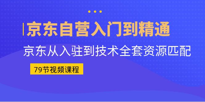 京东自营入门到精通：京东从入驻到技术全套资源匹配（79节课）-天行资源库