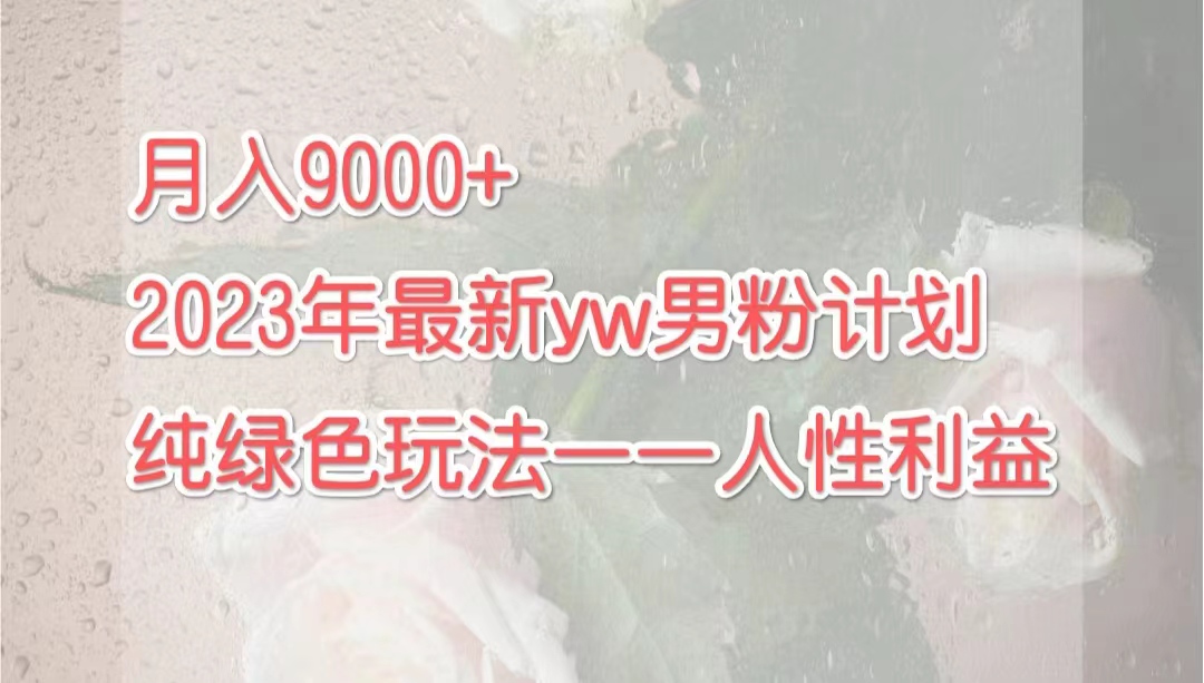 月入9000+2023年9月最新yw男粉计划绿色玩法——人性之利益-天行资源库