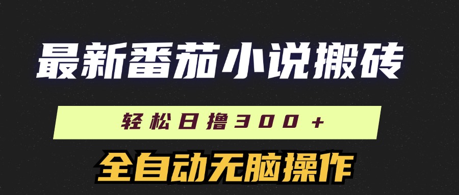 最新番茄小说搬砖，日撸300＋！全自动操作，可矩阵放大！-天行资源库