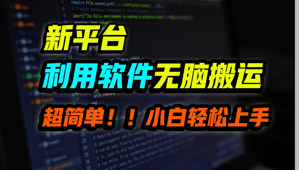 新平台用软件无脑搬运，月赚10000+，小白也能轻松上手-天行资源库
