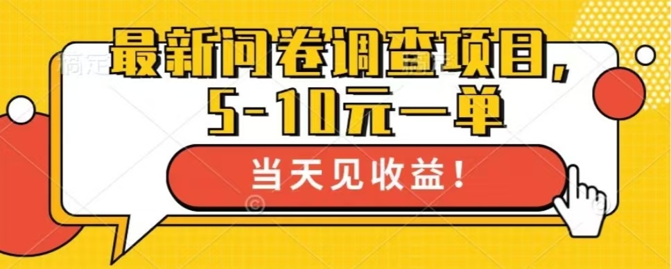 最新问卷调查项目，共12个平台，单日零撸100＋-天行资源库