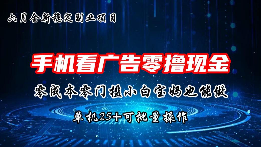 六月新项目，单机撸现金，单机20+，零成本零门槛，可批量操作-天行资源库