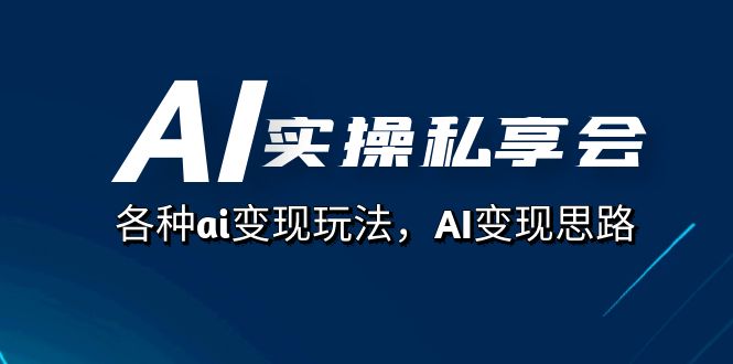AI实操私享会，各种ai变现玩法，AI变现思路（67节课）-天行资源库