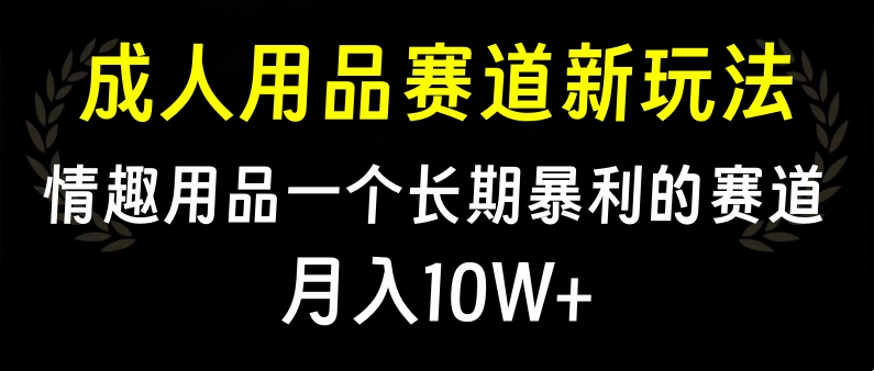 大人用品赛道新玩法，情趣用品一个长期暴利的赛道，月入10W+-天行资源库
