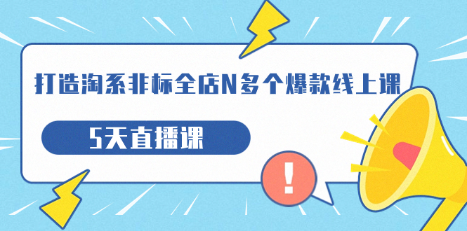 打造-淘系-非标全店N多个爆款线上课，5天直播课（19期）-天行资源库