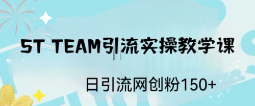 ST TEAM引流实操课，日引流网创粉100+-天行资源库