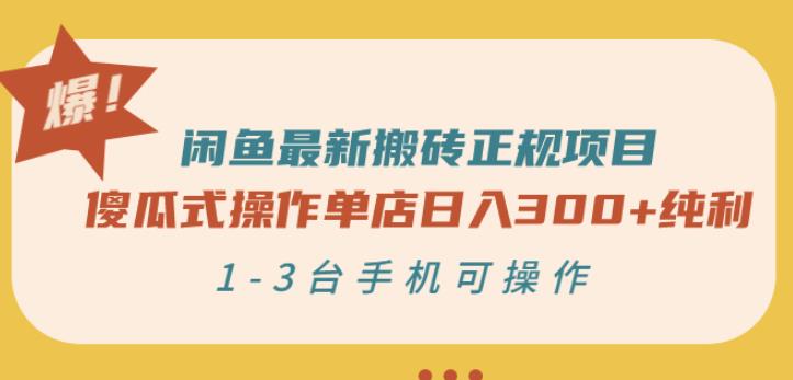 闲鱼最新搬砖正规项目：傻瓜式操作单店日入300+纯利，1-3台手机可操作￼-天行资源库