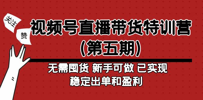 视频号直播带货特训营（第五期）无需囤货 新手可做 已实现稳定出单和盈利-天行资源库