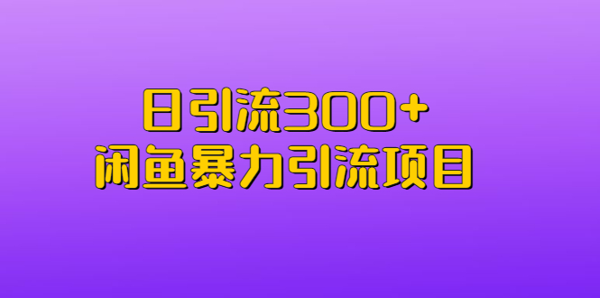 日引流300+闲鱼暴力引流项目-天行资源库