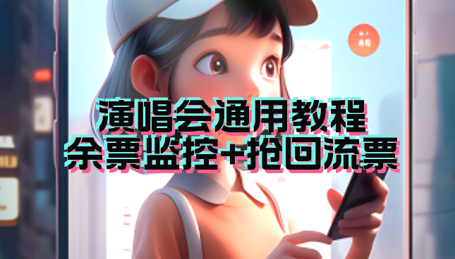 演唱会通用_余票监控+抢回流票（教程+软件）-天行资源库