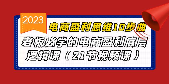 电商盈利-思维10步曲，老板必学的电商盈利底层逻辑课（21节视频课）-天行资源库