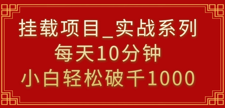 挂载项目，小白轻松破1000，每天10分钟，实战系列保姆级教程-天行资源库