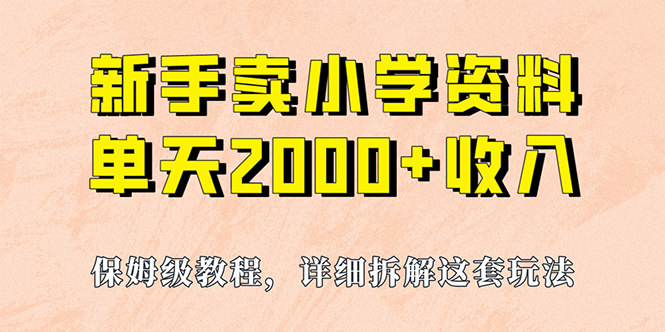 我如何通过卖小学资料，实现单天2000+，实操项目，保姆级教程+资料+工具-天行资源库