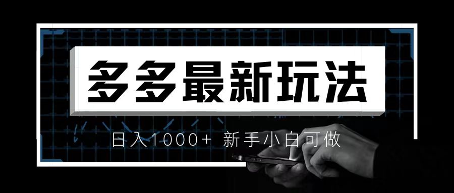 价值4980的拼多多最新玩法，月入3w【新手小白必备项目】-天行资源库