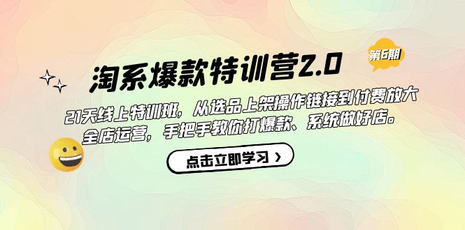 淘系爆款特训营2.0【第六期】从选品上架到付费放大 全店运营 打爆款 做好店-天行资源库