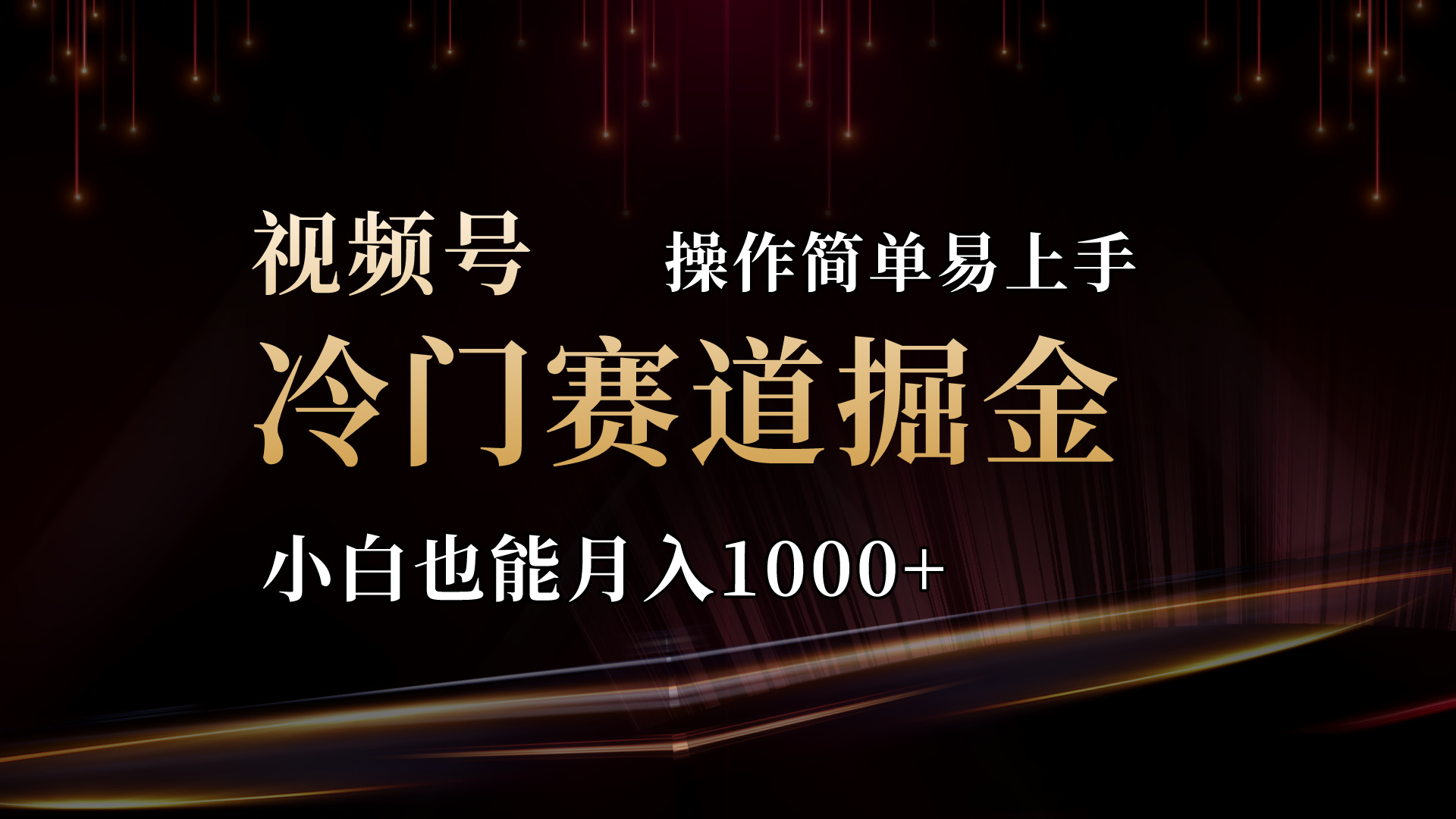 2024视频号冷门赛道掘金，操作简单轻松上手，小白也能月入1000+-天行资源库