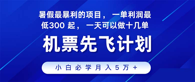 2024暑假最赚钱的项目，暑假来临，正是项目利润高爆发时期-天行资源库
