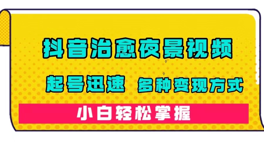 抖音治愈系夜景视频，起号迅速，多种变现方式，小白轻松掌握（附120G素材）-天行资源库