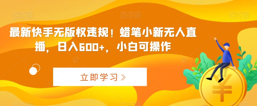 最新快手无版权违规！蜡笔小新无人直播，日入600+，小白可操作-天行资源库