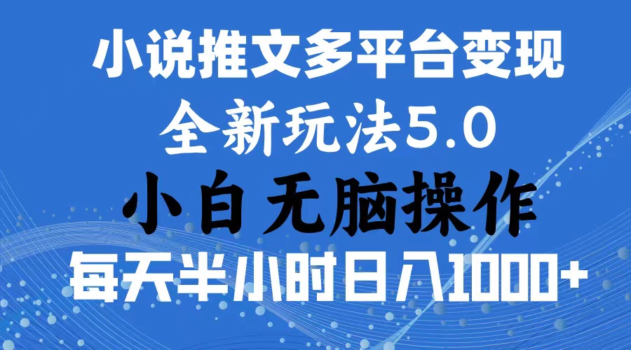 2024年6月份一件分发加持小说推文暴力玩法 新手小白无脑操作日入1000+-天行资源库