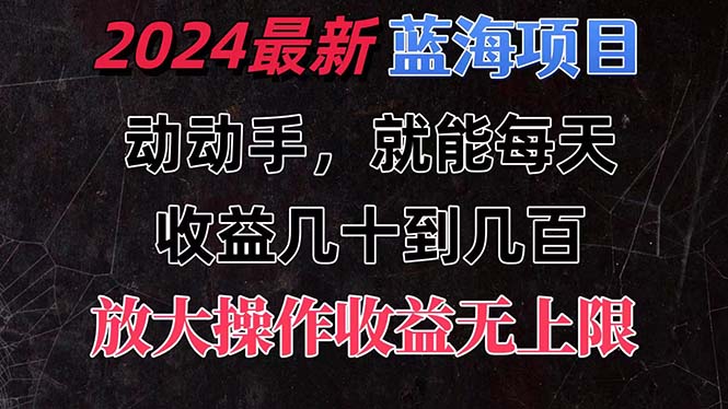 有手就行的2024全新蓝海项目，每天1小时收益几十到几百，可放大操作-天行资源库