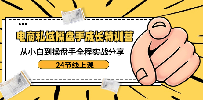 电商私域-操盘手成长特训营：从小白到操盘手全程实战分享-24节线上课-天行资源库
