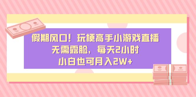 假期风口！玩梗高手小游戏直播，无需露脸，每天2小时，小白也可月入2W+-天行资源库