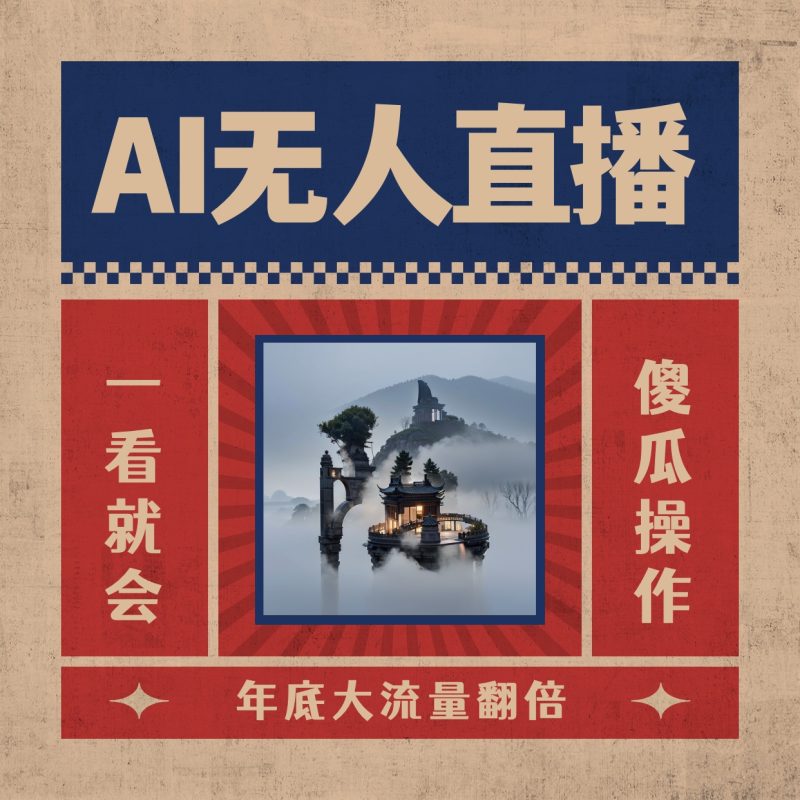 AI无人直播一看就会，日入1000+无需真人出镜，小白迅速上手开播，下播就…-天行资源库