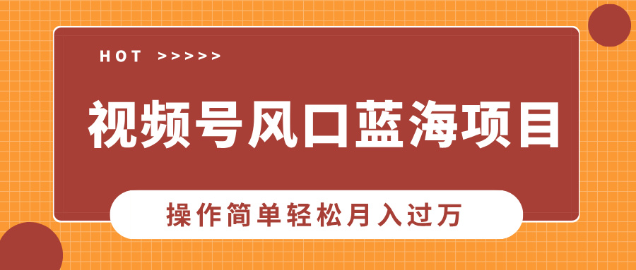 视频号风口蓝海项目，中老年人的流量密码，操作简单轻松月入过万-天行资源库