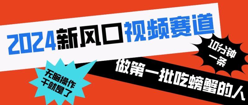 2024新风口视频赛道 做第一批吃螃蟹的人 10分钟一条原创视频 小白无脑操作1-天行资源库