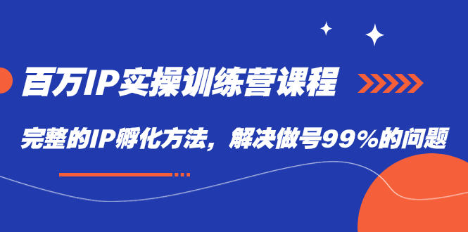 百万IP实战训练营课程，完整的IP孵化方法，解决做号99%的问题-天行资源库