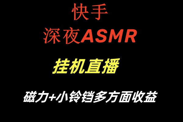快手深夜ASMR挂机直播磁力+小铃铛多方面收益-天行资源库