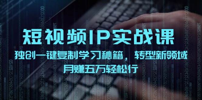 短视频 IP实战课，独创一键复制学习秘籍，转战新领域，月赚五万轻松行-天行资源库