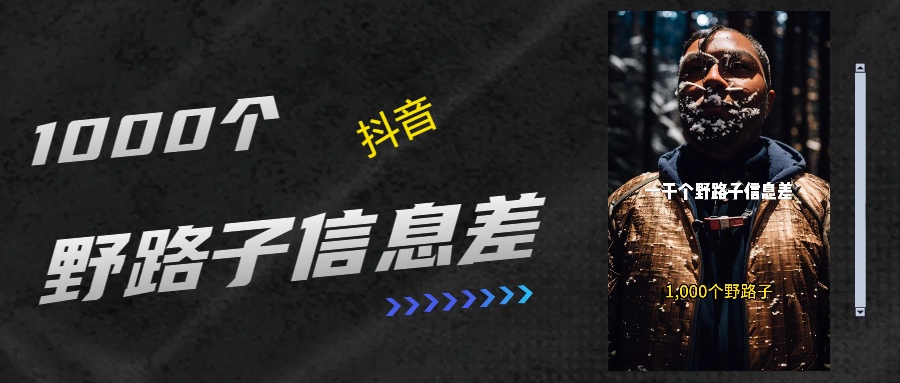 抖音一千个野路子信息差最新玩法教程引流＋变现的玩法具体拆解-天行资源库
