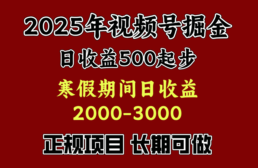 寒假期间一天收益2000+，小白一天就能上手-天行资源库