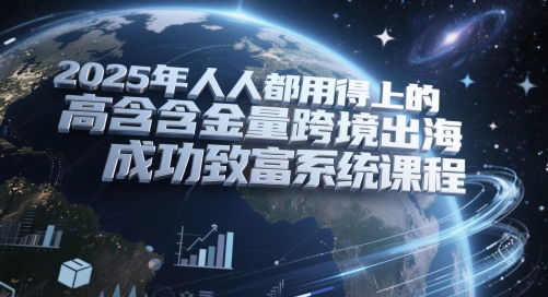 2025年人人都用得上的高含金量跨境出海成功致富系统课程-天行资源库
