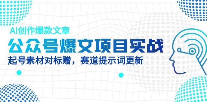 公众号爆文项目实战，AI创作爆款文章，起号素材对标赠(附赛道AI提示词-天行资源库