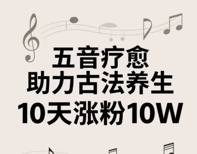 古法五音养生教程，五音疗愈的视频的制作方法，2-4小时就能学会，作者10天涨粉10W-天行资源库