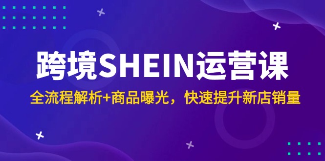 跨境SHEIN运营课，全流程解析+商品曝光，快速提升新店销量-天行资源库