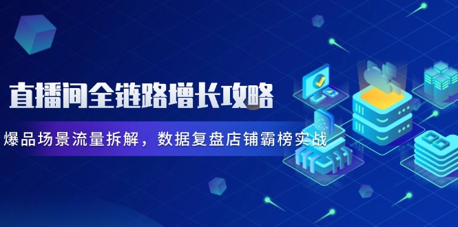直播间全链路增长攻略，爆品场景流量拆解，数据复盘店铺霸榜实战-天行资源库