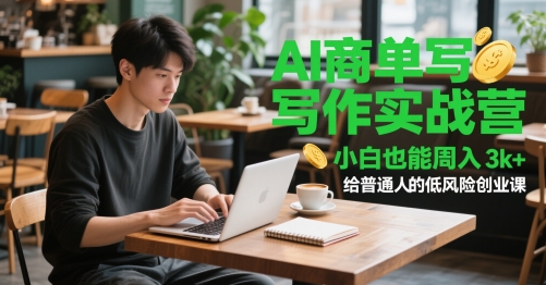 AI商单写作实战营，小白也能周入3k+，给普通人的低风险创业课-天行资源库
