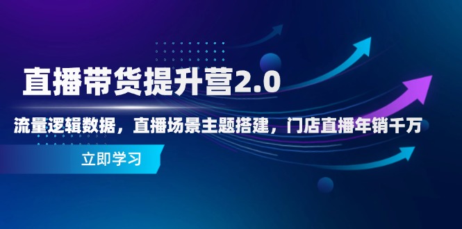 直播带货提升营2.0：流量逻辑数据，直播场景主题搭建，门店直播年销千万-天行资源库