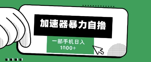 205新风口，加速器暴力自撸，单机日入1k+【揭秘】-天行资源库